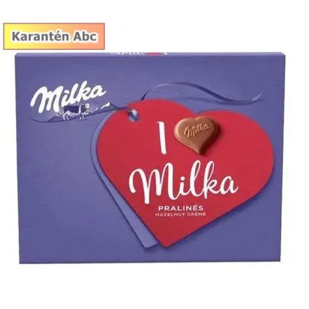 Milka I Love Mogyorókrémes – alpesi tejcsokoládé praliné mogyorókrémmel, 110 g