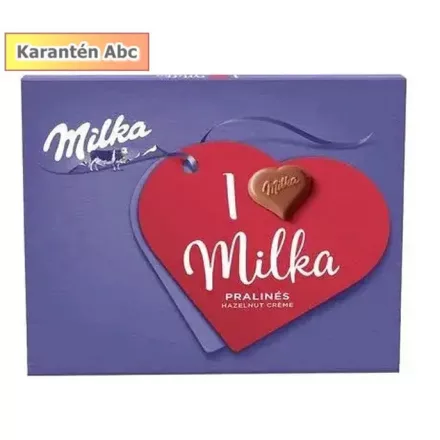 Milka I Love Mogyorókrémes – alpesi tejcsokoládé praliné mogyorókrémmel, 110 g