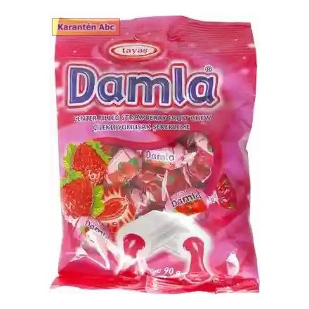 Damla tölött. karamella Eper 90g