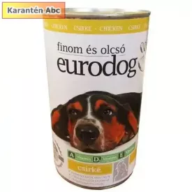   EuroDog konzerv 1240 g – teljes értékű csirkés eledel felnőtt kutyáknak