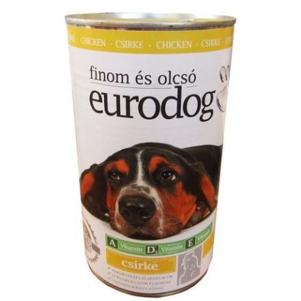 Eurodog konzerv teljes értékű állateledel felnőtt kutyák számára csirkével 1240g