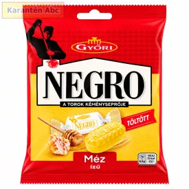 Győri Negro Méz méz ízű töltött keménycukorka 140 g-os tasakja