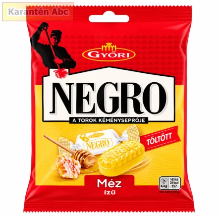Győri Negro Méz méz ízű töltött keménycukorka 140 g-os tasakja