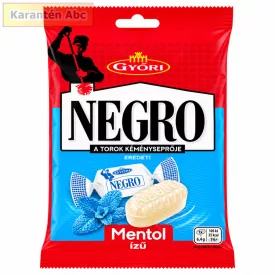 Győri Negro Mentol mentol ízű keménycukorka 63 g-os tasakja