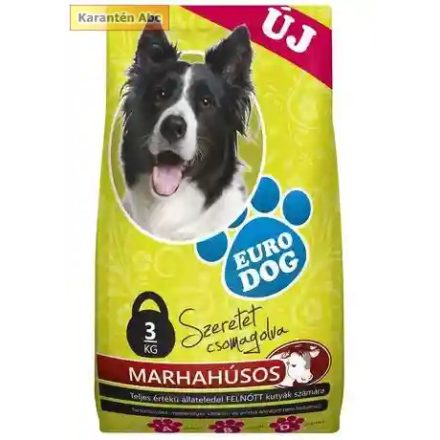 EuroDog száraz kutyatáp 3 kg – marhás eledel