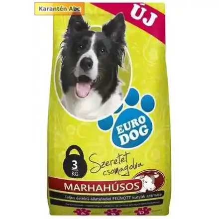 EuroDog száraz kutyatáp 3 kg – marhás eledel