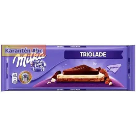Milka Triolade csokoládé 280 g – háromrétegű tej-, ét- és fehércsoki kombináció