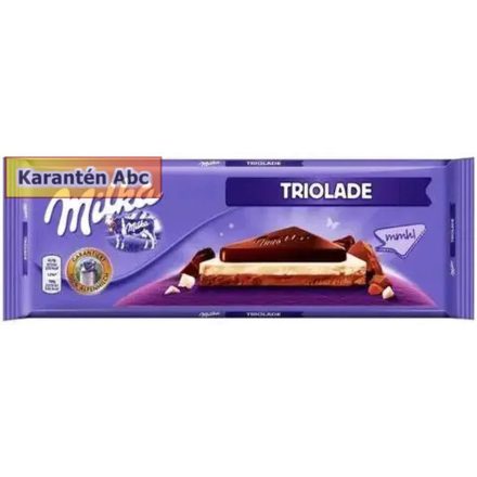 Milka Triolade csokoládé 280 g – háromrétegű tej-, ét- és fehércsoki kombináció