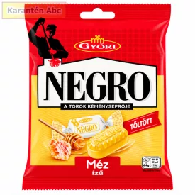 Győri Negro Méz méz ízű töltött keménycukorka 63 g-os tasakja