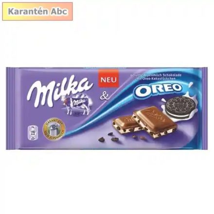 Milka Oreo tejcsokoládé 100 g – krémes csokoládé ropogós Oreo darabokkal