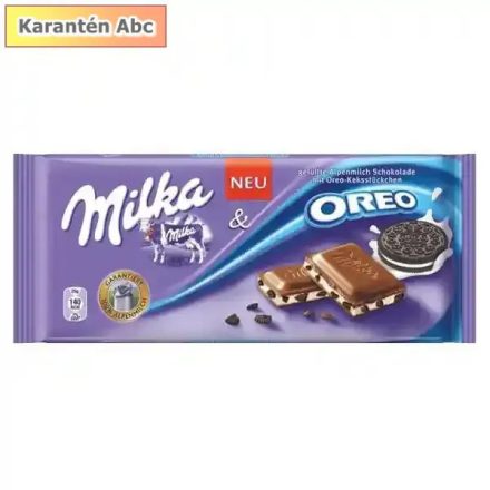 Milka Oreo tejcsokoládé 100 g – krémes csokoládé ropogós Oreo darabokkal