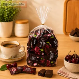   SweeTale Lady Vyshnya meggyízű zselés édesség kakaós cukrászati mázzal 500 g