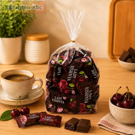 SweeTale Lady Vyshnya meggyízű zselés édesség kakaós cukrászati mázzal 500 g