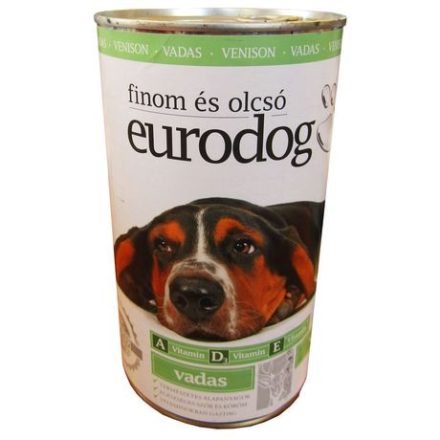 Eurodog konzerv teljes értékű állateledel felnőtt kutyák számára vadassal 1240g