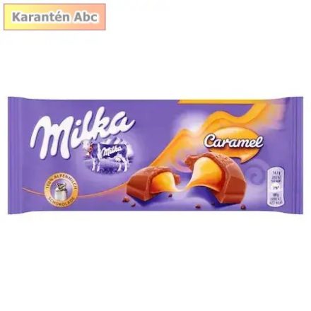 Milka Caramel tejcsokoládé 100 g – lágy csokoládé folyékony karamell töltelékkel