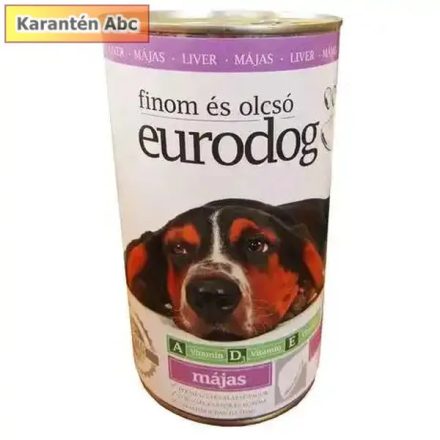 EuroDog konzerv 1240 g – teljes értékű májas eledel felnőtt kutyáknak