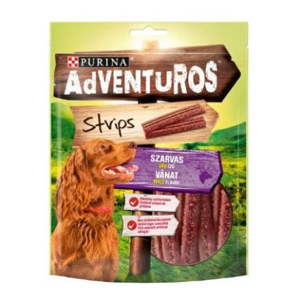 Adventuros kutya strips 90g szarvas-vad