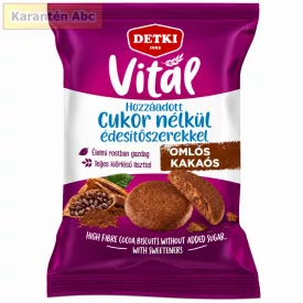   Detki Vitál kakaós omlós keksz hozzáadott cukor nélkül 180 g