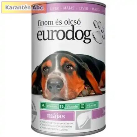 EuroDog konzerv 415 g – teljes értékű májas eledel felnőtt kutyáknak