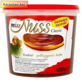 Miss Nuss Classic mogyorókrém – 1 kg nagy tételben