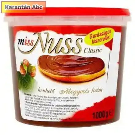 Miss Nuss Classic mogyorókrém – 1 kg nagy tételben