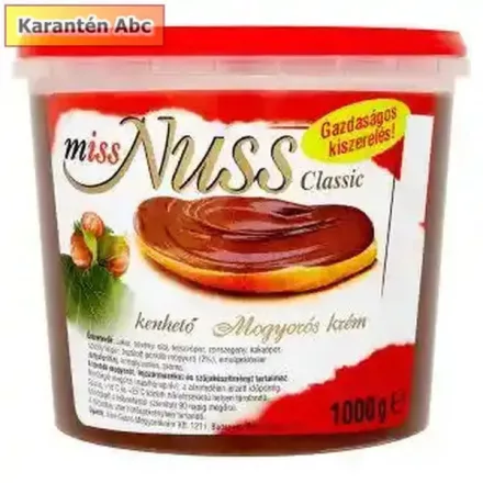 Miss Nuss Classic mogyorókrém – 1 kg nagy tételben