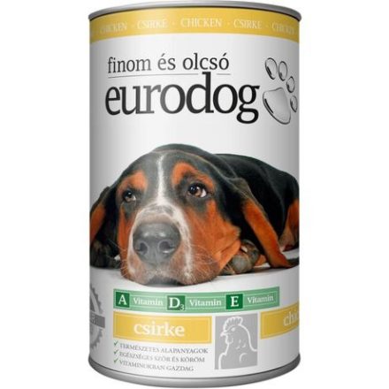 Eurodog teljes értékű állateledel felnőtt kutyák számára csirkével 415g
