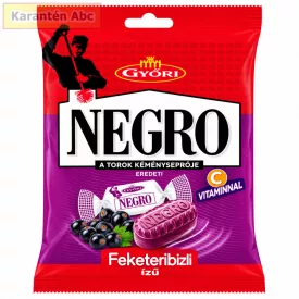 Győri Negro feketeribizli ízű keménycukorka C-vitaminnal 63 g-os tasakja
