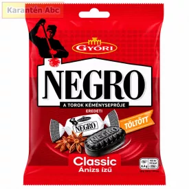 Győri Negro Classic ánizs ízű töltött keménycukorka 140 g-os tasakja