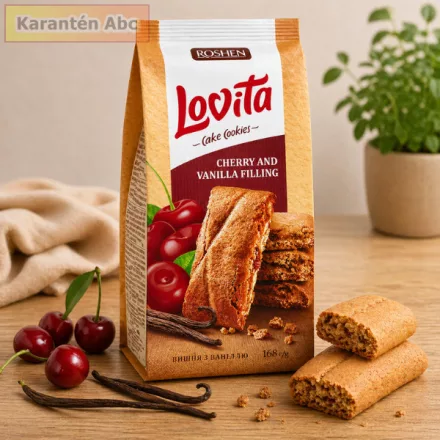 Lovita Cake Cookies Cherry and Vanilla Flavour – Roshen, 168 g