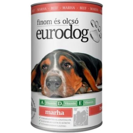 Eurodog konzerv teljes értékű állateledel felnőtt kutyák számára marhával 1240g