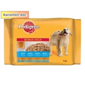   Pedigree alutasak Multipack Junior Csirke & rizs, Marha & rizs 4x100g